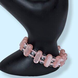 (2/$20) Vintage Pink Pearlescent Stretch Bracelet